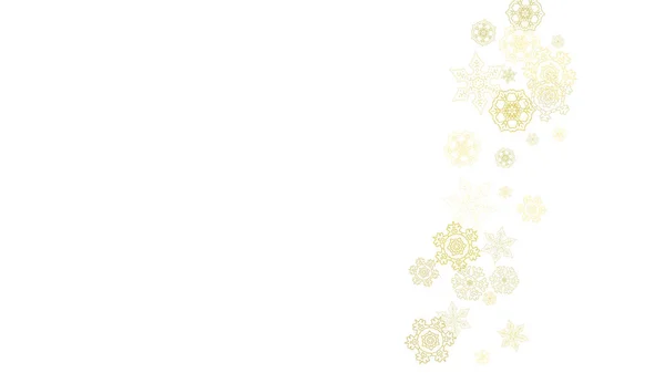 Glitter Sneeuwvlokken Frame Witte Horizontale Achtergrond Glanzend Kerst Nieuwjaarskader Voor — Stockvector