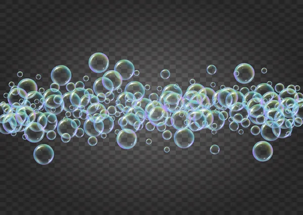 Бассейн Мыльными Пузырями Пеной Векторная Иллюстрация Минимальные Брызги Брызги Реалистичная — стоковый вектор