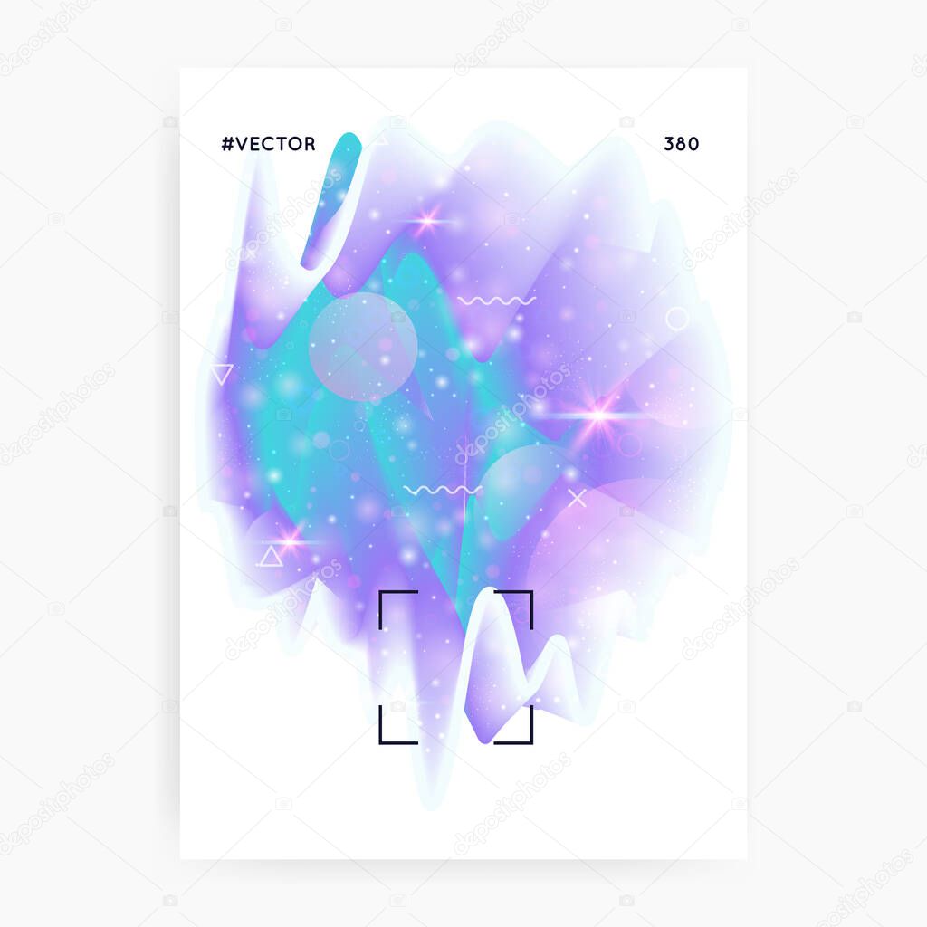 Galaxy flyer. 3d magic dreamer unicorn sparkles. Holographic gradients. Futuristic, Starry science banner with planet, sun, deep fluid light. Galaxy flyer with universe shapes and star dust.