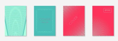 Gradyan kapak şablonu ayarlandı. Yarım tonlu asgari modayla. Afiş, sunum ve broşür için gelecek eğilimli kapak şablonu. Minimalist renkli şekiller. Soyut iş illüstrasyonu