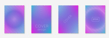 Güzel kapak şablonu. Yarım ton eğimli asgari trend vektörü. Broşür, poster, broşür ve davetiye için Geometrik serin kapak şablonu. Minimalist renkli şekiller. Soyut resimleme.