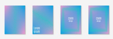 Gradyan kapak şablonu ayarlandı. Yarım tonlu asgari modayla. Afiş, sunum ve broşür için gelecek eğilimli kapak şablonu. Minimalist renkli şekiller. Soyut iş illüstrasyonu