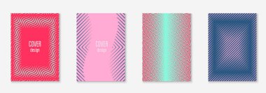 Minimum moda kaplama şablonu ayarlandı. Yarım tonlu fütürist düzen. Kitap, katalog ve yıllık için geometrik kapak şablonu. Minimalist renkli gradyanlar. Soyut iş illüstrasyonu.