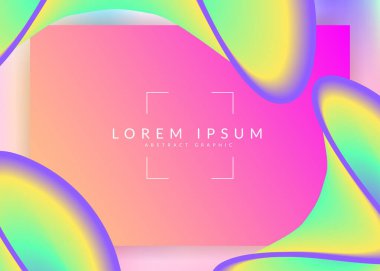 İniş sayfası. Yumuşak evet, mobil kompozisyon. Canlı gradyan örgüsü. Modern modayla birlikte holografik 3d arkaplan. Sıvı dinamik elementler ve sıvı şekilli iniş sayfası.