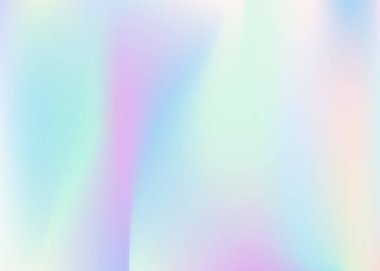 Soyut arkaplan hologramı. Hologramla canlı gradyan örgü arkaplanı. 90 'lar, 80' ler modası. Pankart, sunum, afiş, broşür için Pearlescent grafik şablonu.