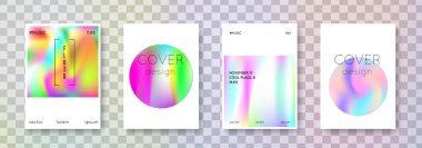 Holografik sıvı seti. Soyut arka planlar. Gradyan örgülü modaya uygun holografik sıvı. 90 'lar, 80' ler modası. Broşür, pankart, duvar kağıdı, mobil ekran için yanardöner grafik şablonu