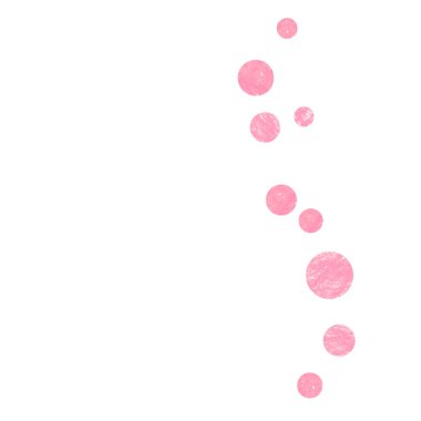 İzole edilmiş arka planda pembe parıltılı konfeti konfetileri. Işıltılı, rastgele düşen pullar. Parti daveti, gelin partisi ve davetiye için pembe noktalı tasarım.