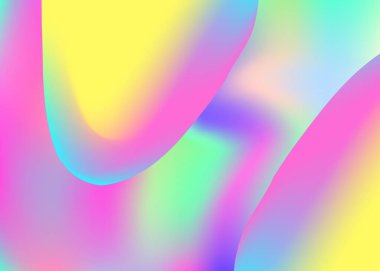 Sıvı sıvı. Neon dergisi, duvar kağıdı çerçevesi. Canlı gradyan örgüsü. Modern modayla birlikte holografik 3d arkaplan. Dinamik elementler ve şekillerle sıvı arkaplan.