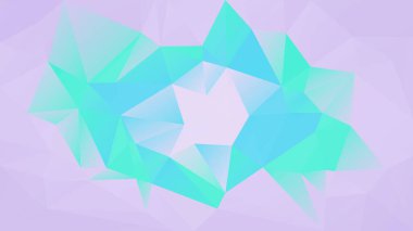 Gradyan soyut yatay üçgen arka plan. Mobil uygulama ve web için mor ve turkuaz çokgen arka plan. Moda geometrik soyut afiş. Teknoloji konsept broşürü. Mozaik tarzı.