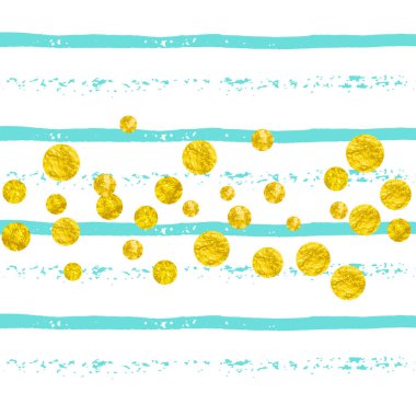 Turkuaz şeritli düğün simleri konfetisi. Parıltı ve parıltıyla düşen pullar. Parti daveti, düğün öncesi parti daveti ve davetiye için altın parıltılı tasarım.