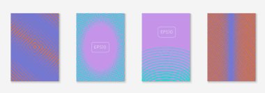 Gradyan kapak şablonu ayarlandı. Yarım tonlu asgari modayla. Afiş, sunum ve broşür için gelecek eğilimli kapak şablonu. Minimalist renkli şekiller. Soyut iş illüstrasyonu