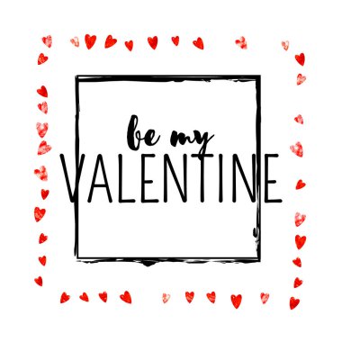 Kırmızı kalpli sevgililer günü kartı mı? 14 Şubat. Sevgililer Günü kartı şablonu için vektör konfetisi. Grunge el çizimi dokusu. İlan için aşk teması, özel iş teklifi, tanıtım.