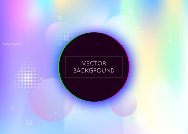 Sıvı arka planı dinamik sıvıyla şekillendirir. Memphis elementleriyle holografik bauhaus gradyanı. Broşür, pankart, duvar kağıdı, mobil ekran için grafiksel şablon. Renkli sıvı şekilleri arkaplan.