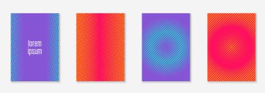 Poster tasarımı modern. Malzeme sertifikası, afiş, davetiye, mobil ekran konsepti. Mavi ve mor. Poster tasarımı minimalist geometrik çizgiler ve şekillerle modern.