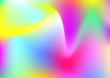 Soyut arkaplan hologramı. Hologramla çok renkli örgü arkaplanı. 90 'lar, 80' ler modası. Broşür, el ilanı, poster tasarımı, duvar kağıdı, mobil ekran için Pearlescent grafik şablonu.