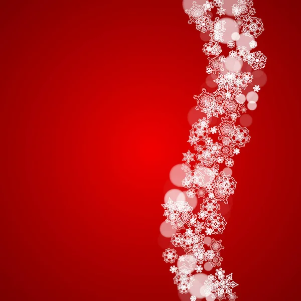 Vánoční Rám Padajícím Sněhem Červeném Pozadí Santa Claus Barvy Veselý — Stockový vektor