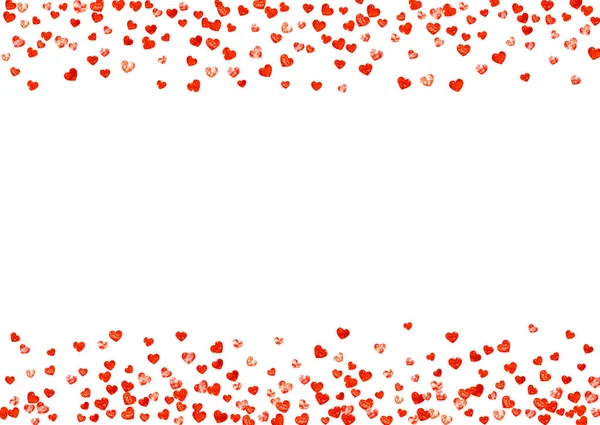 Svatební Pozadí Růžovými Třpytivými Srdci Valentýn Vektorové Konfety Ručně Kreslená — Stockový vektor