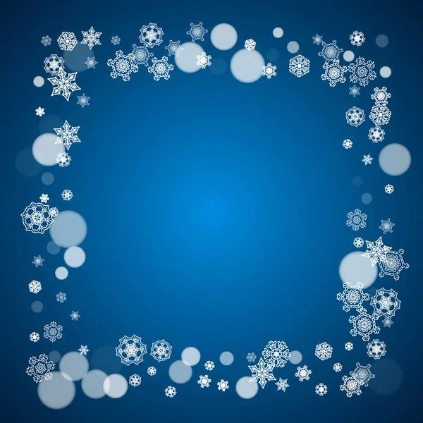 Neve Ano Novo Fundo Azul Tema Inverno Natal Ano Novo — Vetor de Stock