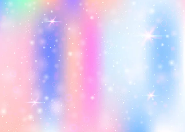 Fondo Holograma Con Malla Arco Iris Banner Universo Kawaii Colores — Archivo Imágenes Vectoriales