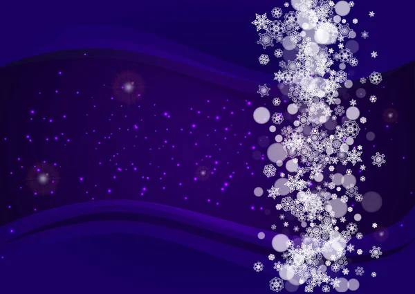 Падає Сніг Ультрафіолетовими Сніжинками Новий Рік Сніговий Фон Зимовий Кордон — стоковий вектор