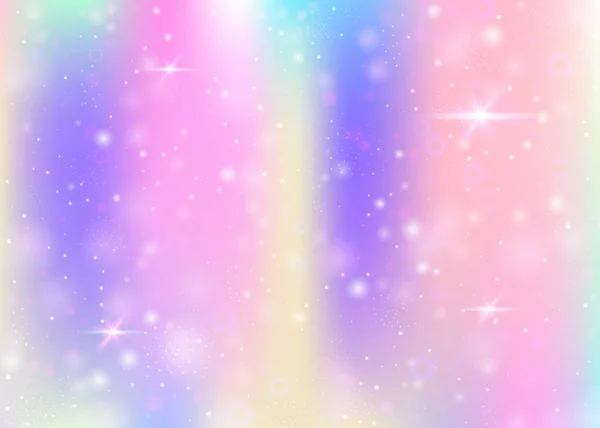 Eenhoorn Achtergrond Met Regenboog Gaas Multicolor Universum Banner Prinses Kleuren — Stockvector
