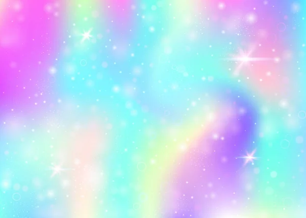 Magischer Hintergrund Mit Regenbogennetz Banner Des Flüssigen Universums Den Farben — Stockvektor