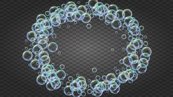 Пена Ванны Детергентный Мыльный Пузырь Соус Ванны Шампунь Векторная Иллюстрация — стоковый вектор