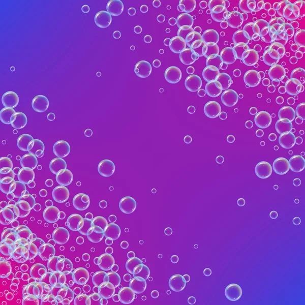 Шампунь Пузырьки Градиентном Фоне Реалистичные Пузыри Воды Холодная Радужная Жидкая — стоковый вектор