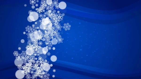 Granica Nowego Roku Niebieskim Tle Poziomy Motyw Zimowy Boże Narodzenie — Wektor stockowy