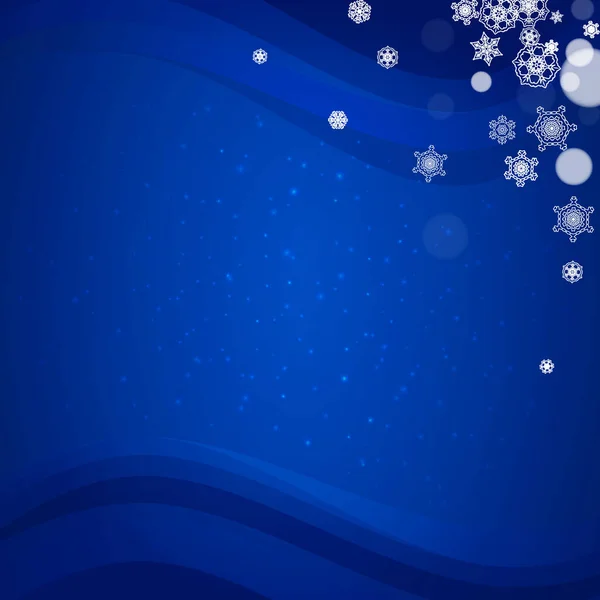 Neujahrsgrenze Mit Weißen Schneeflocken Auf Winterlichem Hintergrund Frohe Weihnachten Und — Stockvektor