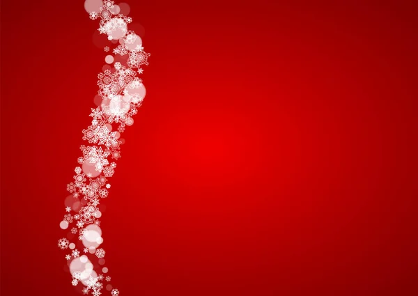 Weihnachten Schnee Auf Rotem Hintergrund Weihnachtsmannfarben Horizontaler Rahmen Für Winterbanner — Stockvektor