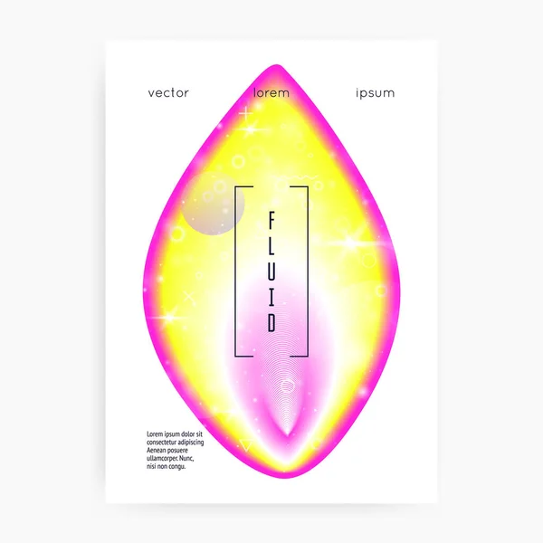 Forma Fluida Luminoso Ologramma Strati Presentazione Morbida Gradiente Olografico Moderno — Vettoriale Stock