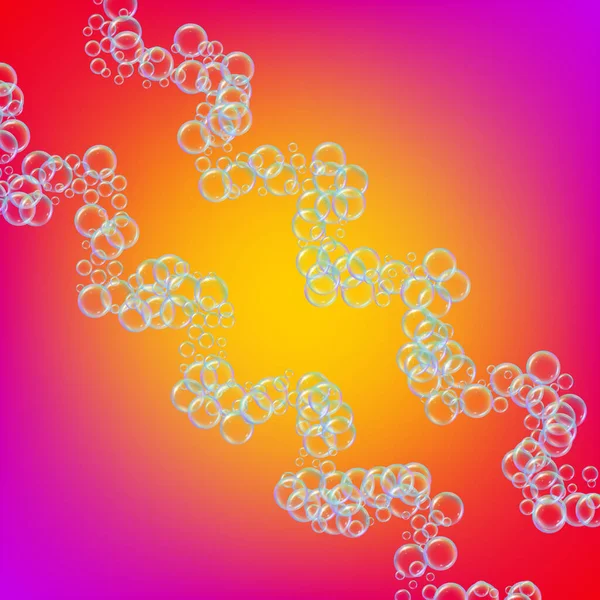 Пена Шампуня Многоцветном Ярком Фоне Красочные Реалистичные Пузыри Радужным Отражением — стоковый вектор