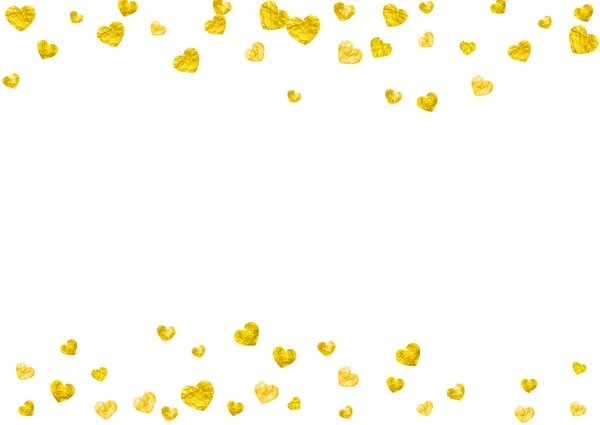 Sfondo Nuziale Con Cuori Glitter Oro San Valentino Coriandoli Vettoriali — Vettoriale Stock