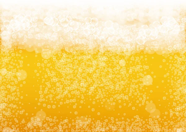 Fundo Cerveja Com Bolhas Realistas Bebida Fresca Para Design Menu — Vetor de Stock