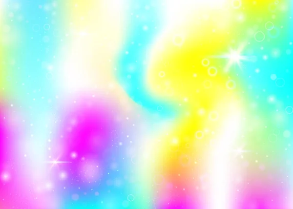 Holographischer Hintergrund Mit Regenbogennetz Girlie Universum Banner Den Farben Der — Stockvektor