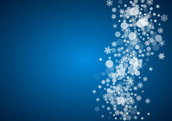 Vintergrensen Med Hvite Snøfnugg Til Jul Nyttår Horisontal Vintergrense Blå – stockvektor