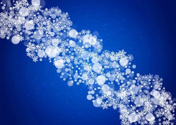 Christmas Border White Snowflakes Blue Background Sparkles Horizontal Merry Christmas — Stock Vector