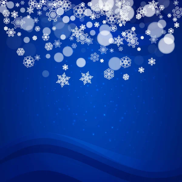 冬の背景に白い雪の結晶との新年の境界 季節の販売 バナー 招待状 小売オファーのためのメリークリスマスとハッピーニューイヤーボーダー 雪が降ってる 霜の多い冬の窓 — ストックベクタ