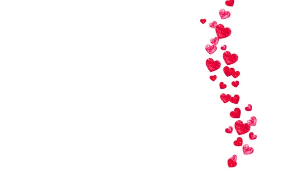 Bruids Douche Achtergrond Met Roze Glitter Hartjes Valentijnsdag Vectorconfetti Handgetekend — Stockvector