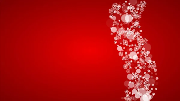 Рождественский Фон Белыми Снежинами Красном Фоне Цвета Санта Клауса Новогодний — стоковый вектор
