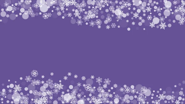 Cadre Hiver Avec Flocons Neige Ultra Violets Nouvel Toile Fond — Image vectorielle