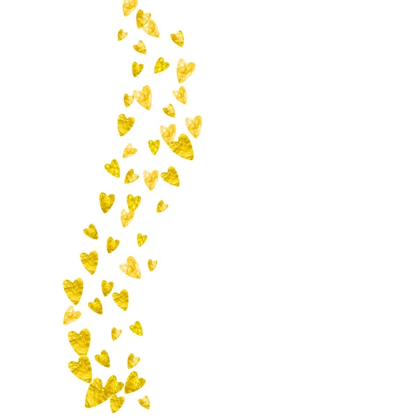Sfondo Doccia Nuziale Con Cuori Glitter Oro San Valentino Coriandoli — Vettoriale Stock