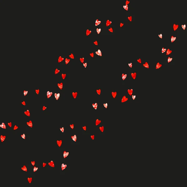 Fond Saint Valentin Avec Des Coeurs Rouges Paillettes Février Confiseries — Image vectorielle