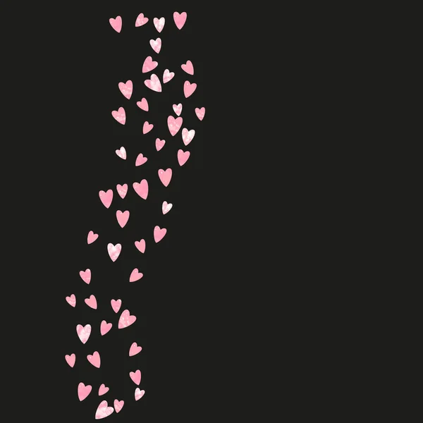 Pink Glitter Confetti Dengan Hati Latar Belakang Terisolasi Sequins Dengan - Stok Vektor