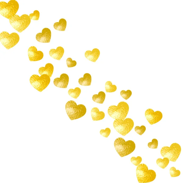 Sfondo San Valentino Con Cuori Glitter Oro Febbraio Coriandoli Vettoriali — Vettoriale Stock