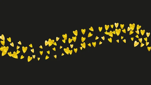 情人节的心脏框架闪烁着金色的光芒 2月14日心框模板的向量Confetti 手绘手绘纹理 优惠券 特价商业广告 横幅的爱情主题 — 图库矢量图片