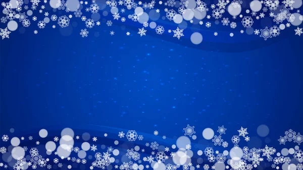 Borde Año Nuevo Sobre Fondo Azul Tema Horizontal Invierno Navidad — Archivo Imágenes Vectoriales