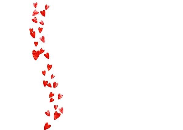Тло Рамки Серця Рожевим Блиском День Святого Валентина Векторна Конфетті — стоковий вектор