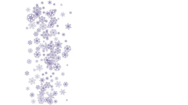 Winterframe Met Ultra Violette Sneeuw Sneeuwvlok Grens Voor Cadeaubonnen Vouchers — Stockvector
